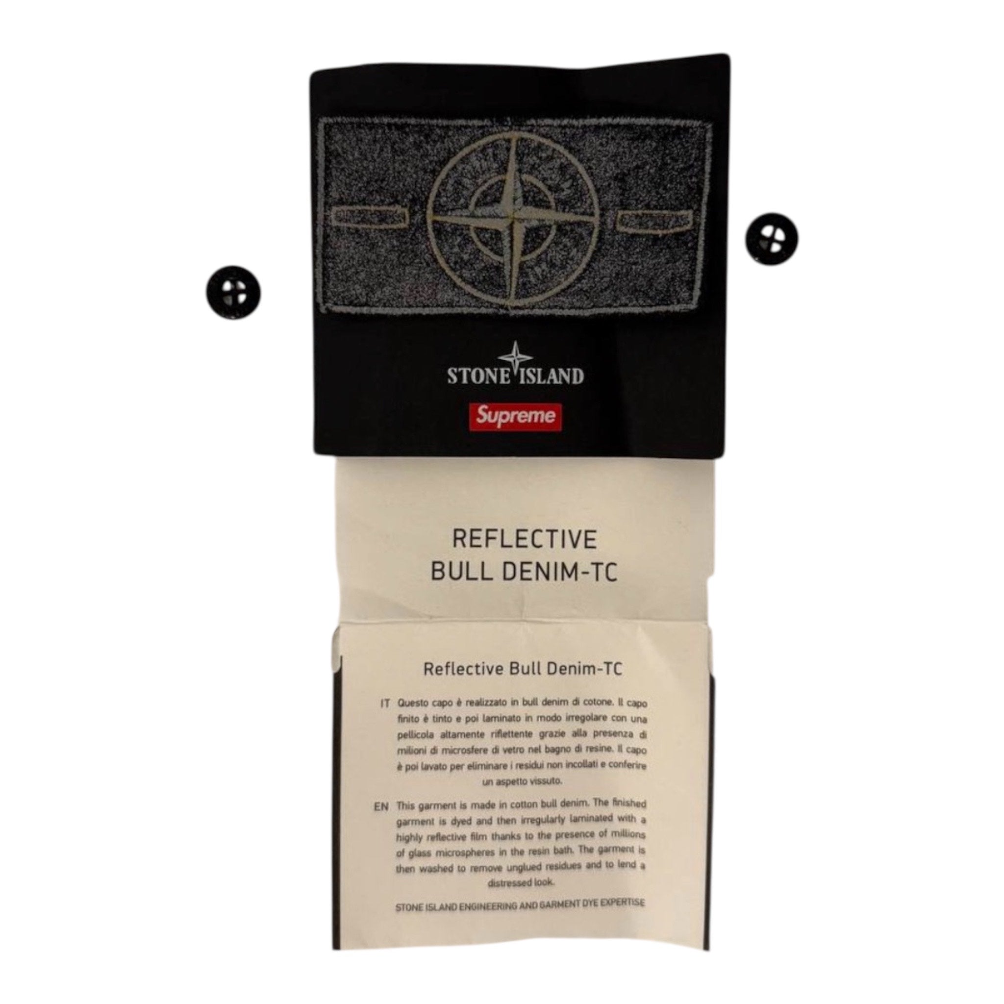 Supreme x Stone Island Reflective Badge – Bull Denim-TC