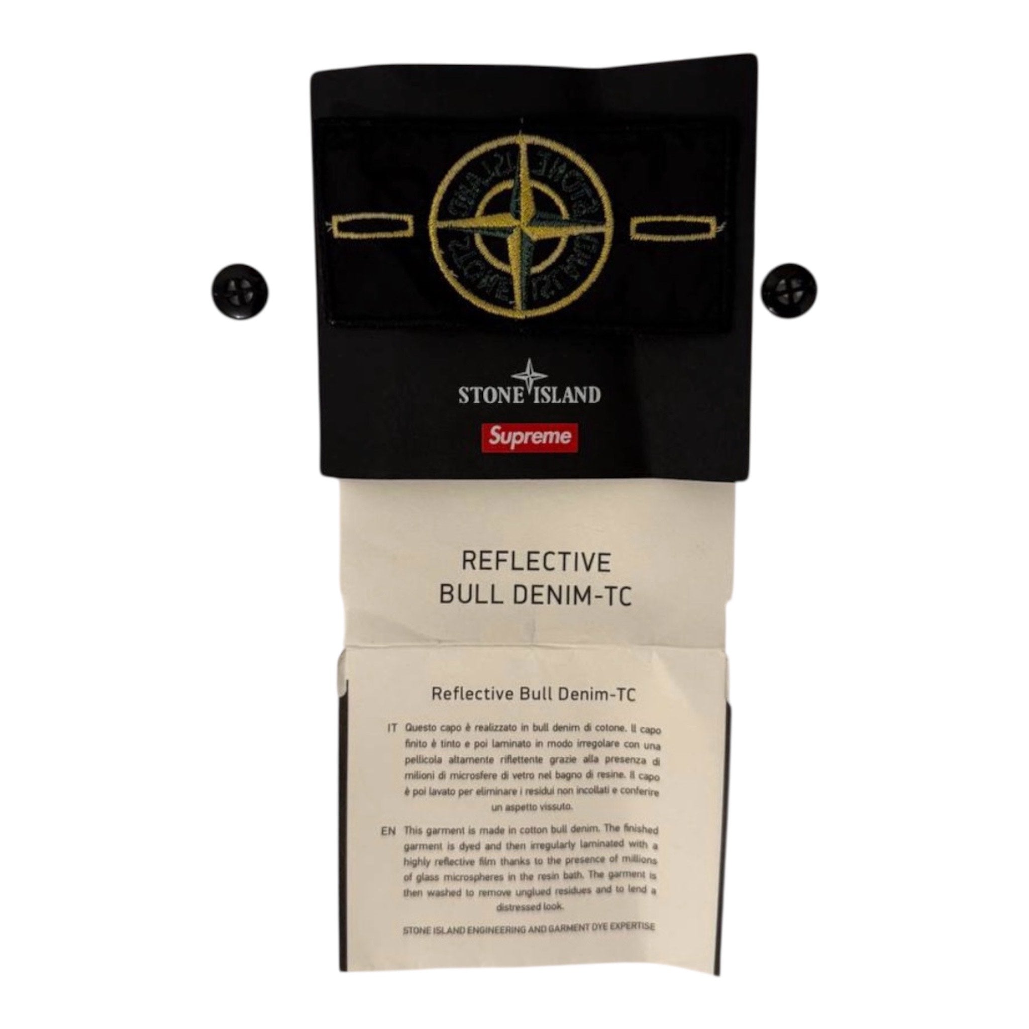 Supreme x Stone Island Reflective Badge – Bull Denim-TC