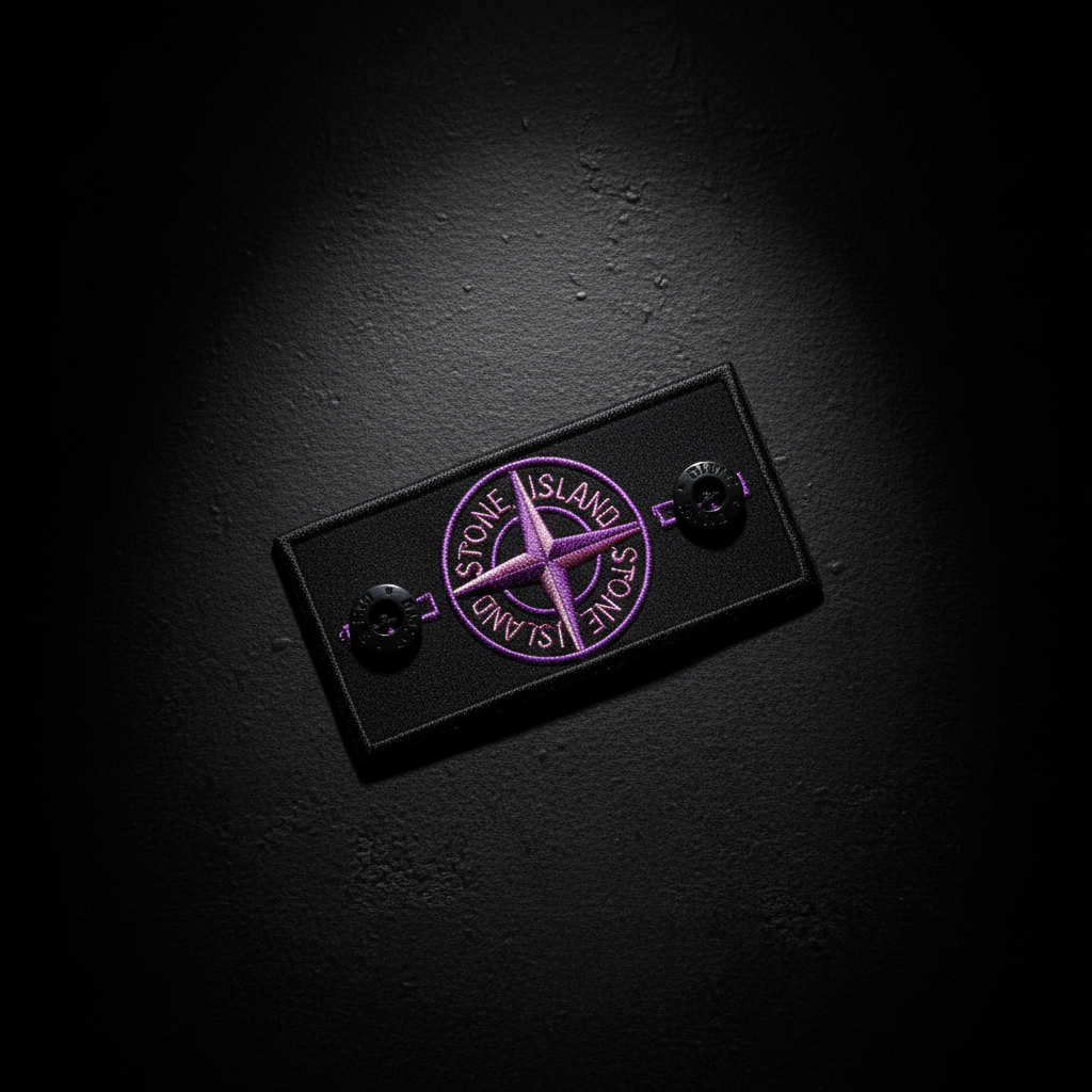 PatchStoney Purple flat lay angle 2 with 2 buttons