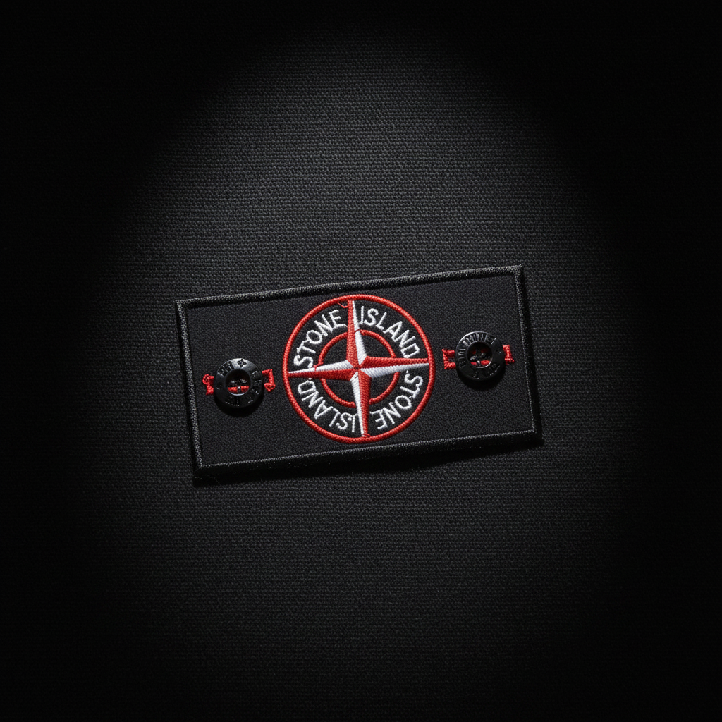 PatchStoney Red flat lay angle 2 with 2 buttons