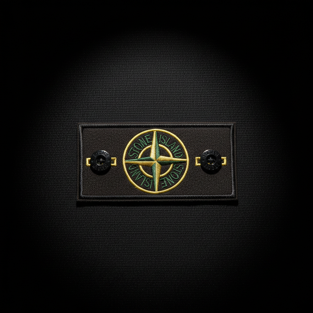 PatchStoney Classic angle 3 flat lay with 2 buttons