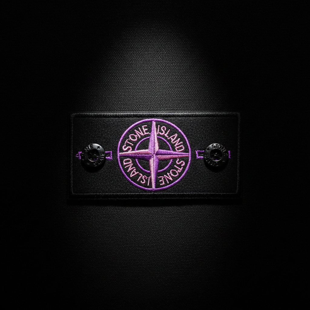PatchStoney Purple flat lay angle 1 with 2 buttons